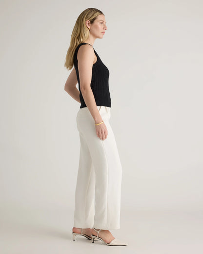 100% Organic Cotton Waffle Cropped Sweater Tank - XS / Heather Dove Grey