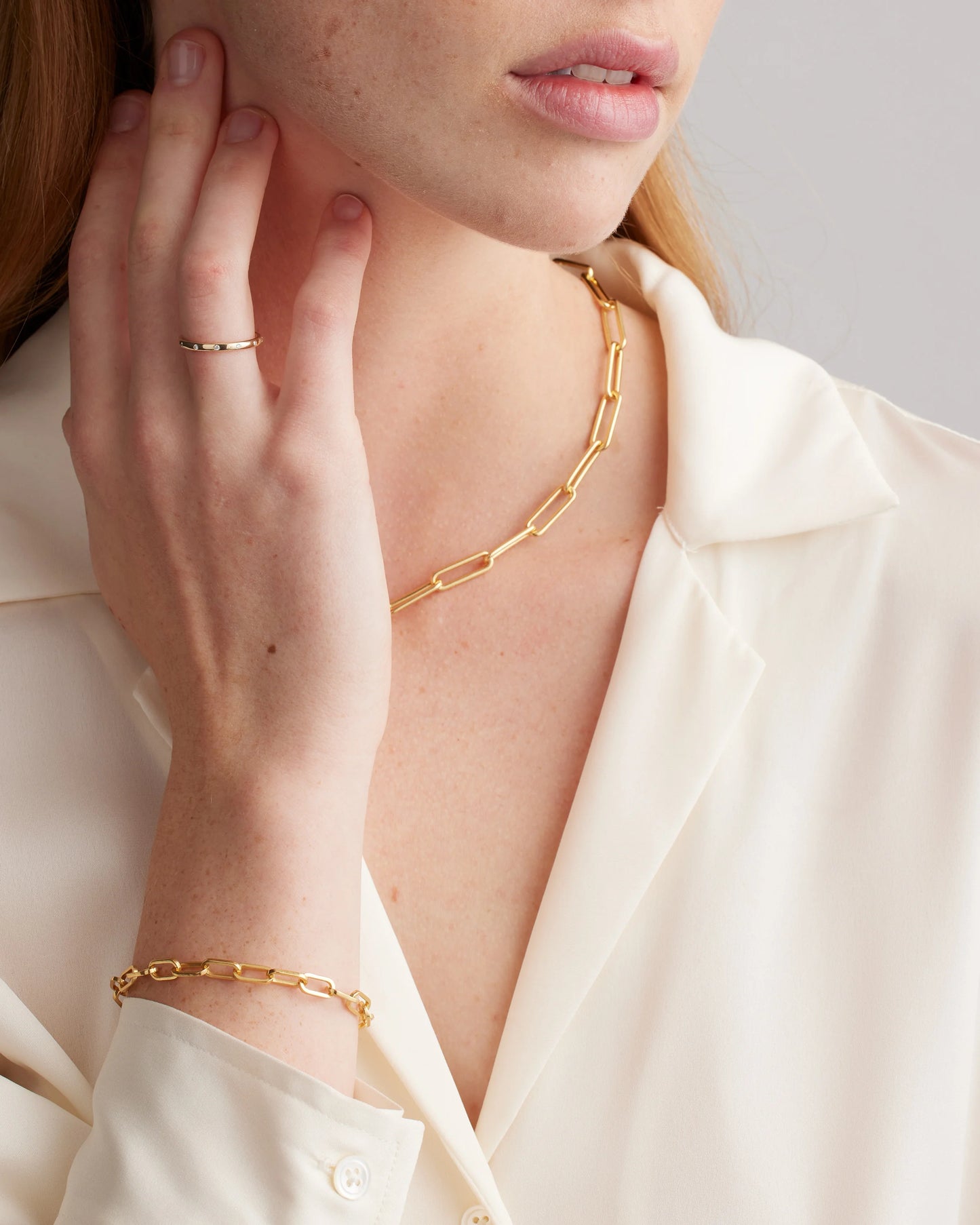 Bold Paperclip Chain Necklace - One Size / Gold Vermeil
