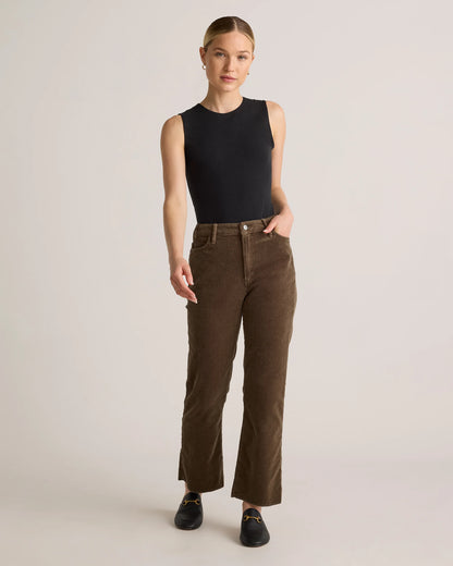 Organic Stretch Corduroy Kick Flare Pants - 0 / Warm Brown