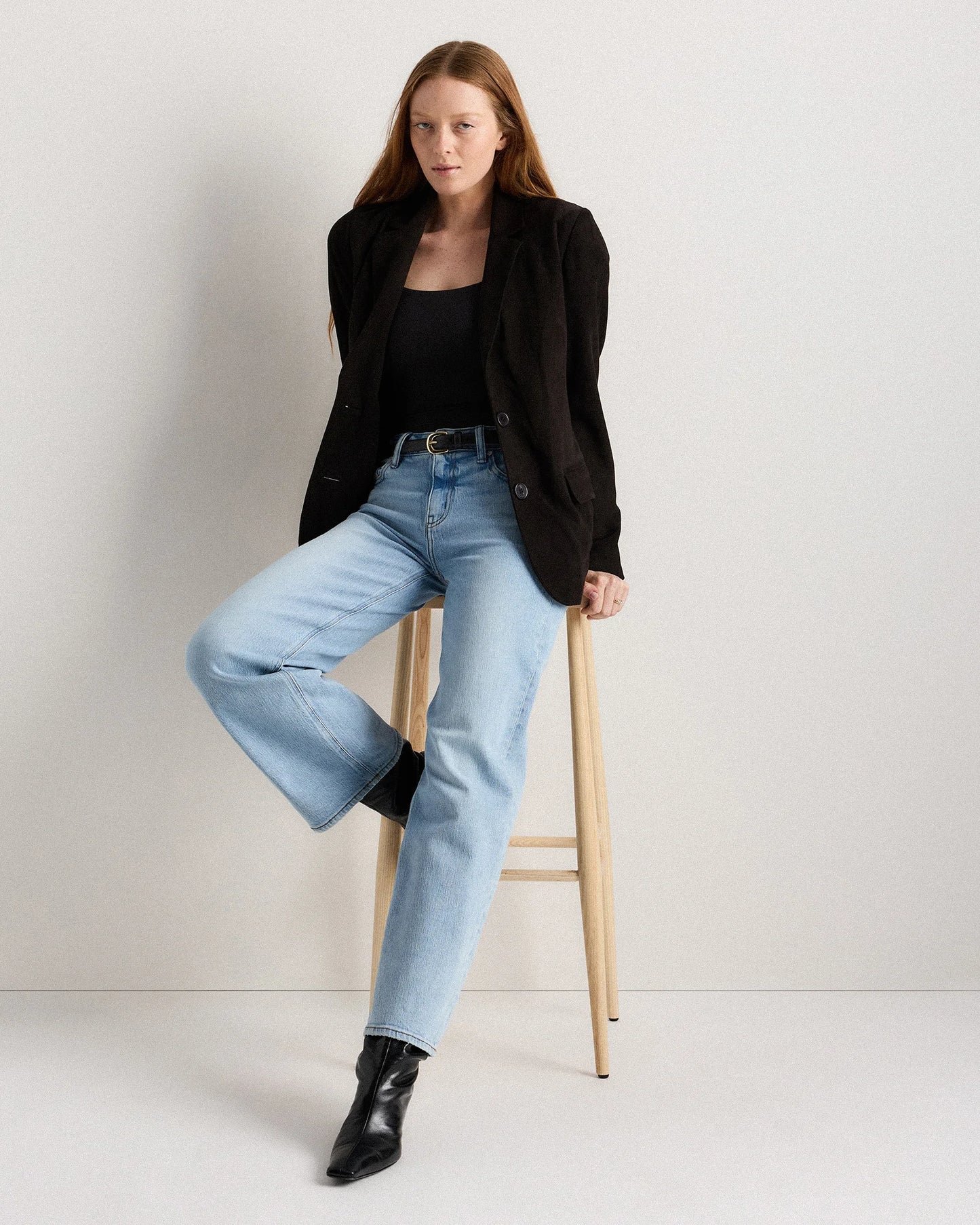 Luna Stretch Relaxed Straight Jeans - 24 / Cool Blue