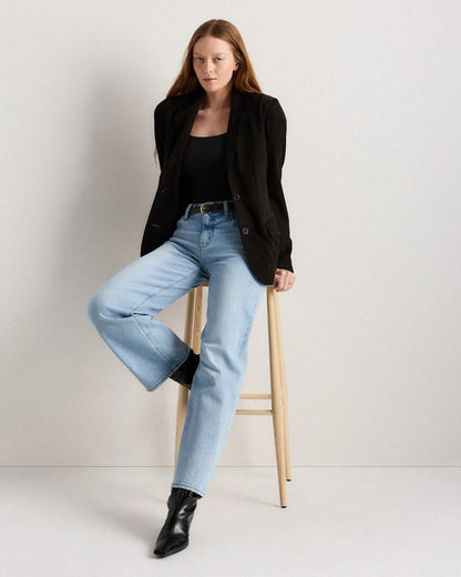 Luna Stretch Relaxed Straight Jeans - 24 / Cool Blue