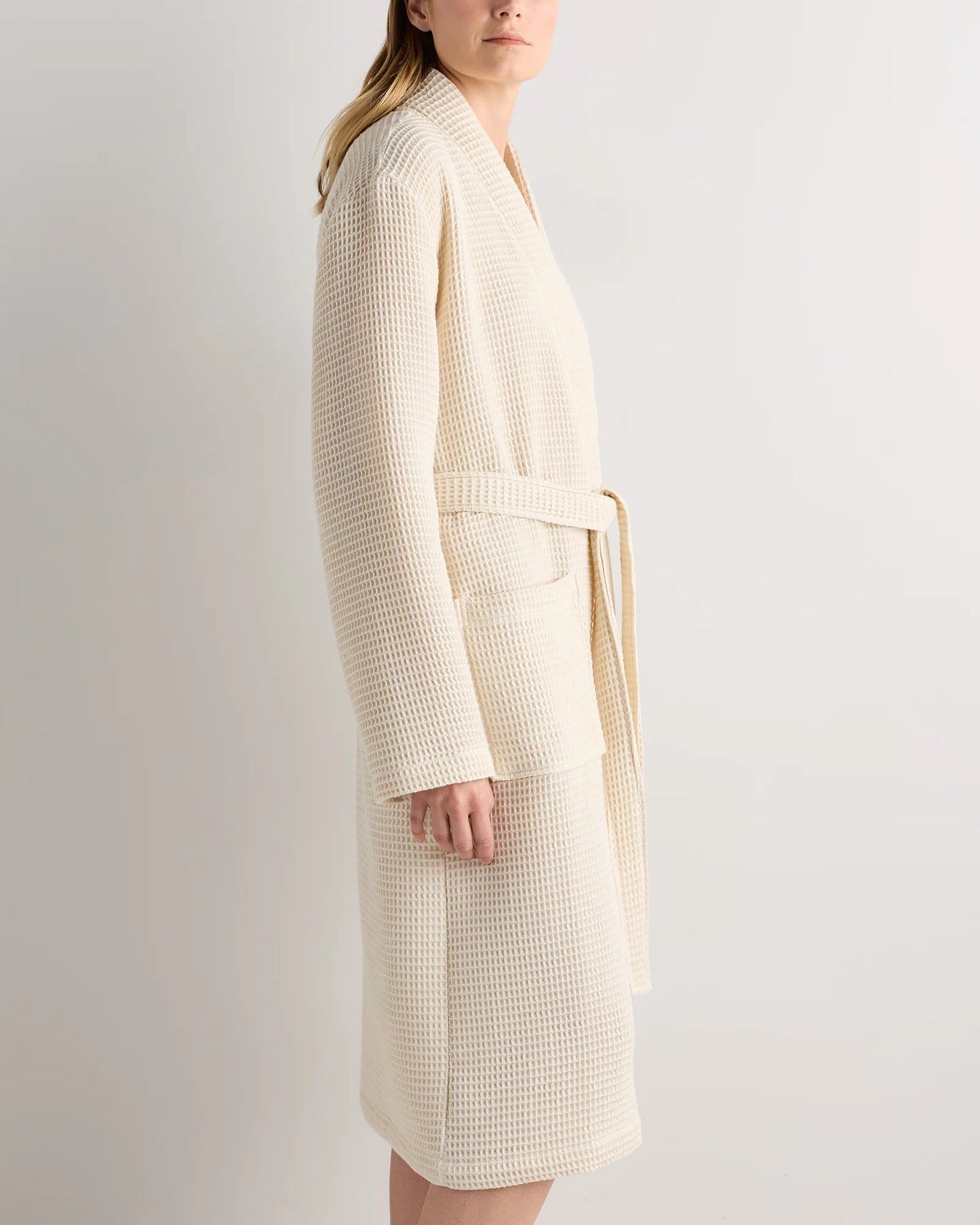 Organic Turkish Waffle Robe - XS / White