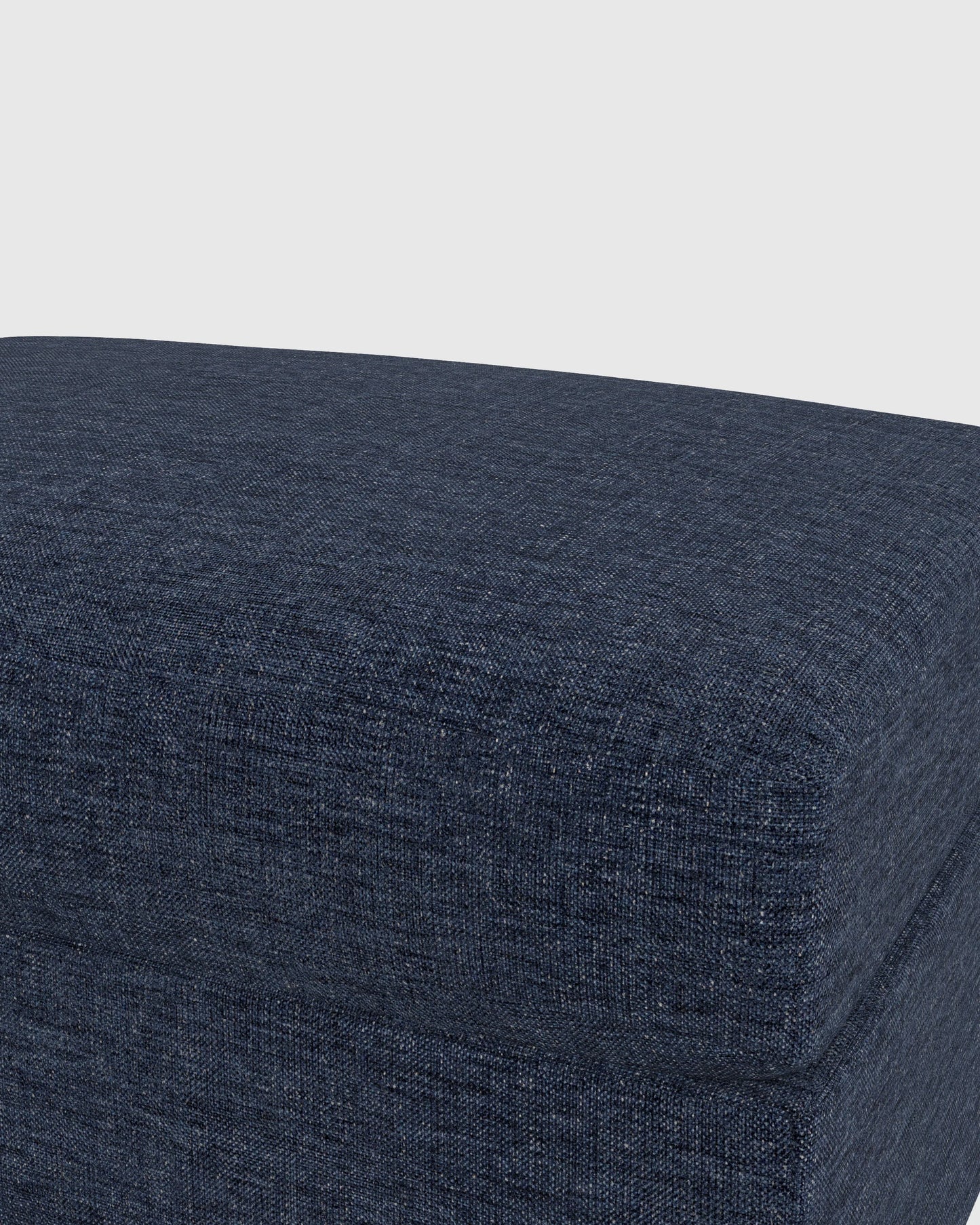 Brennan Ottoman in Performance Chenille Linen Blend - One Size / Snow