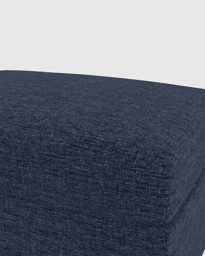 Brennan Ottoman in Performance Chenille Linen Blend - One Size / Snow