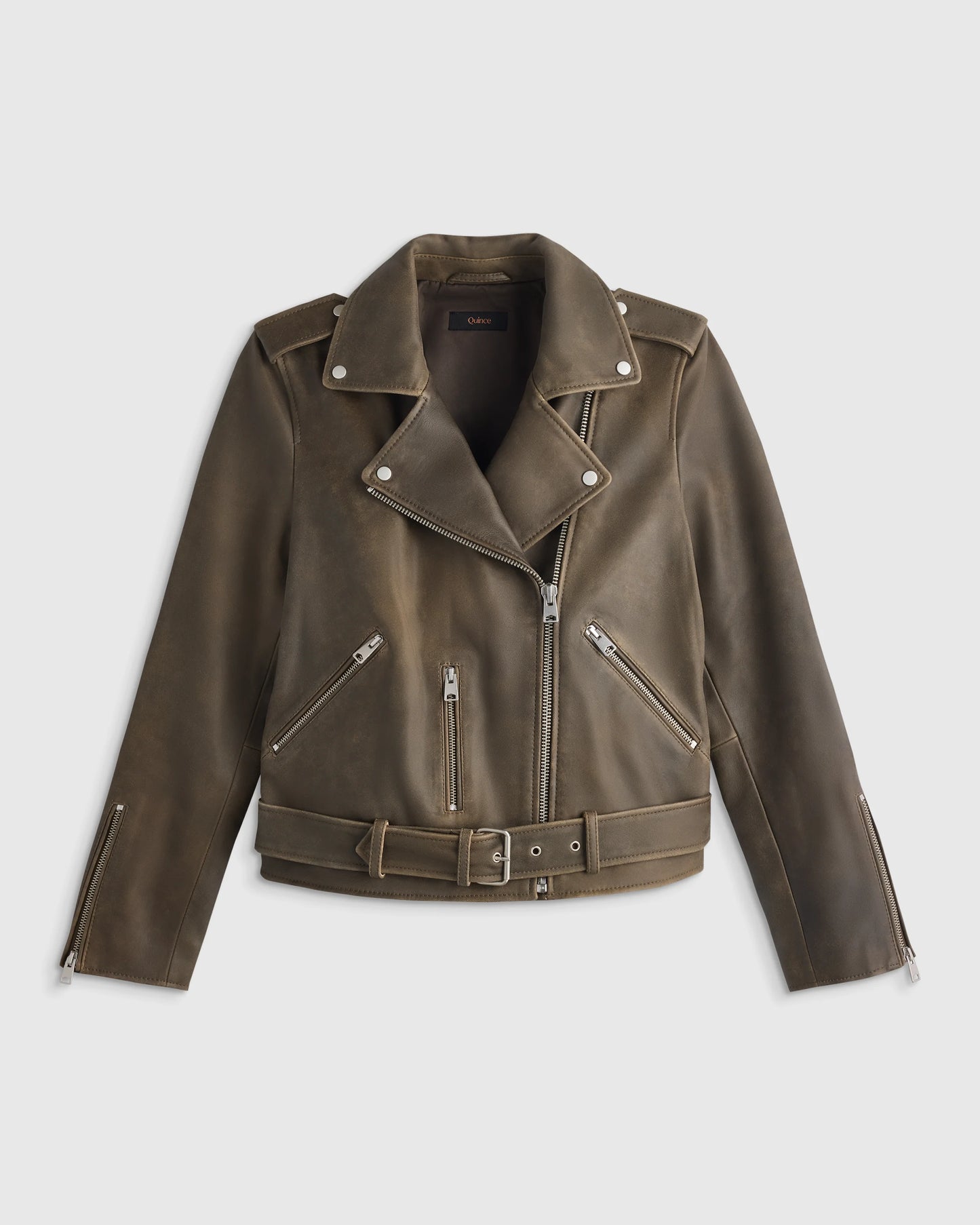 100% Leather Motorcycle Jacket - XS / Cognac