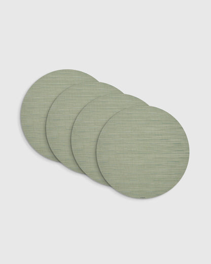 Bamboo Easy-Care Round Placemat, Set of 4 by Chilewich - One Size / Coconut