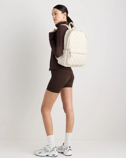 Transit Quilted Commuter Backpack - One Size / Taupe Brown