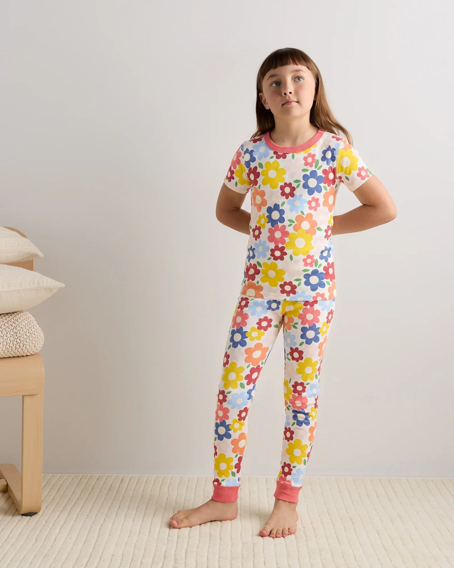 100% Organic Cotton Short Sleeve and Pant Pajama Set - 6 / Planets