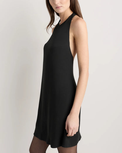 Lightweight Crepe Halter Mini Dress - XS / True Black