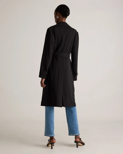 Stretch Crepe Trench Coat - XS / Olive