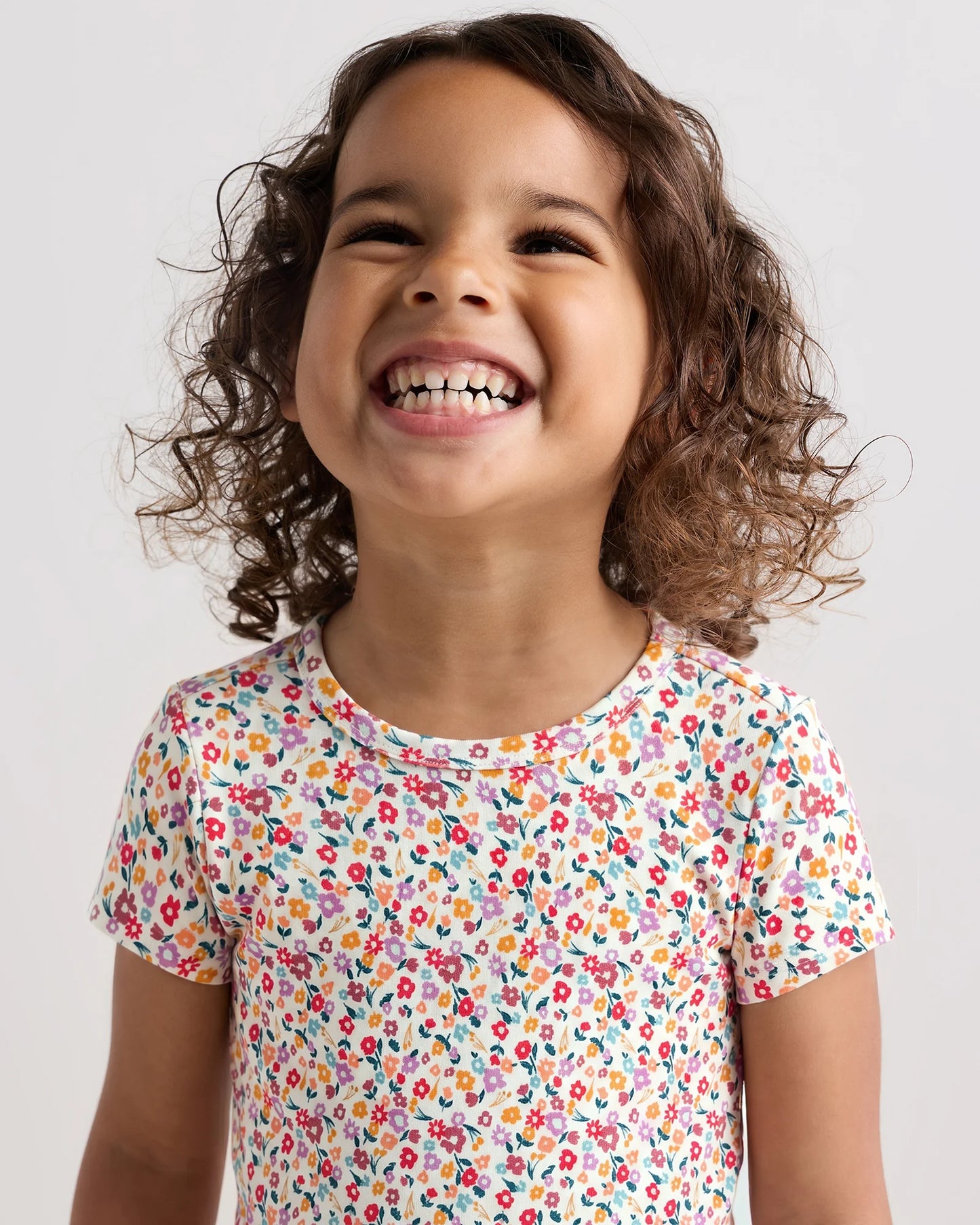 Bamboo Short Sleeve and Shorts Pajama Set - 2T / Lavender Hearts