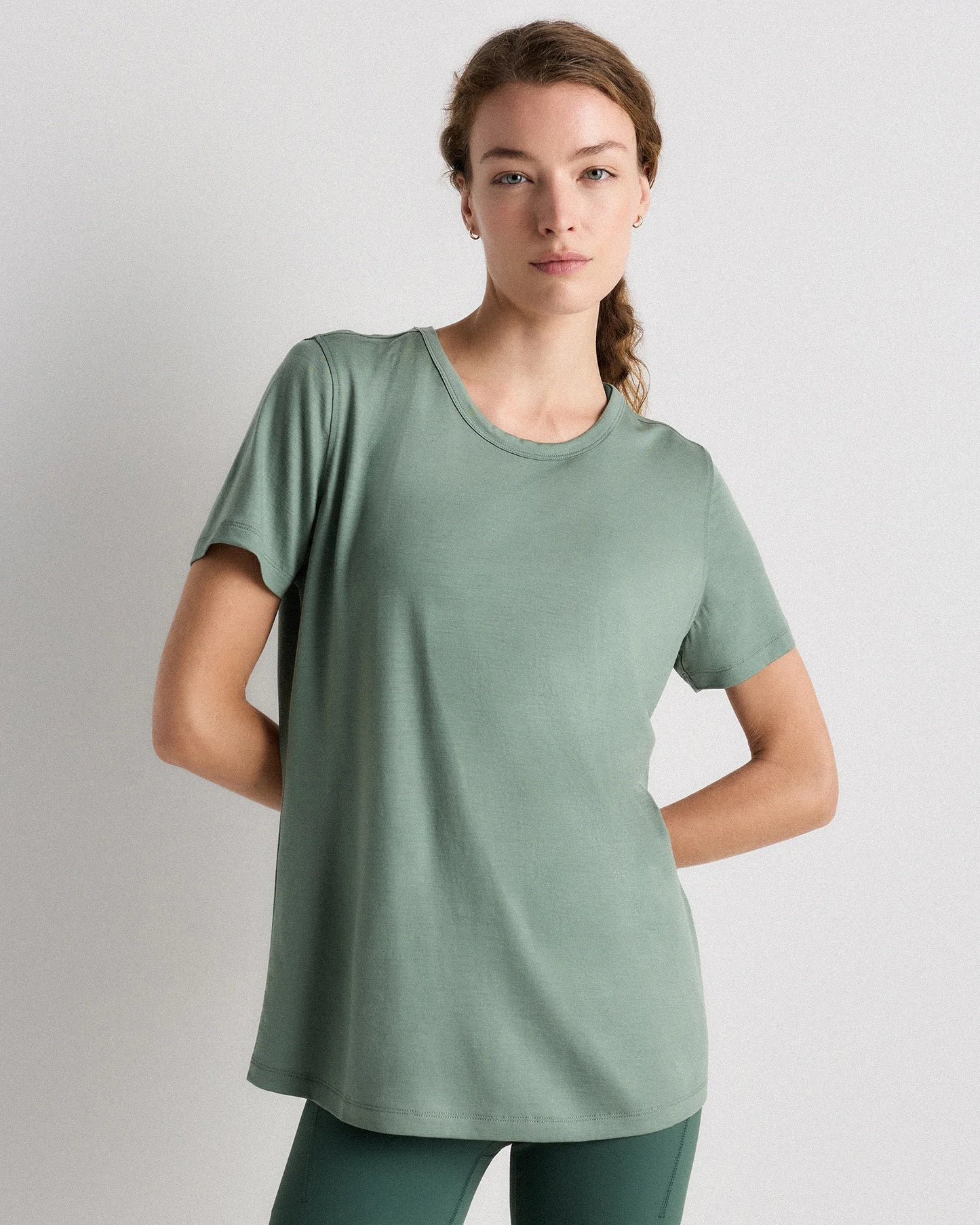 100% Merino Wool All-Season Base Layer Tee - XS / Sea Spray Green