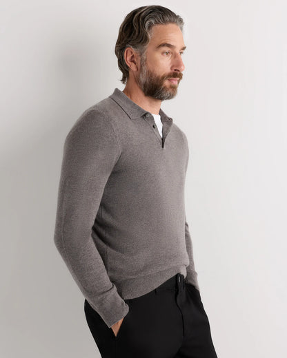 Mongolian Cashmere Polo Sweater - S / True Navy