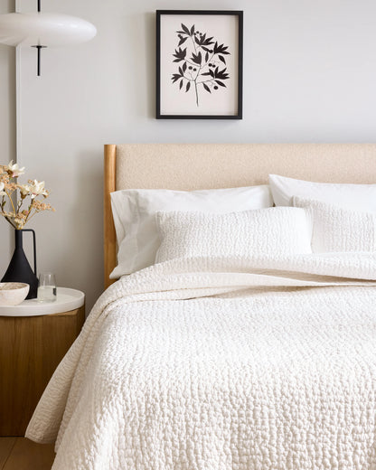 Organic Cotton Hand Stitched Quilt - Twin / Stone
