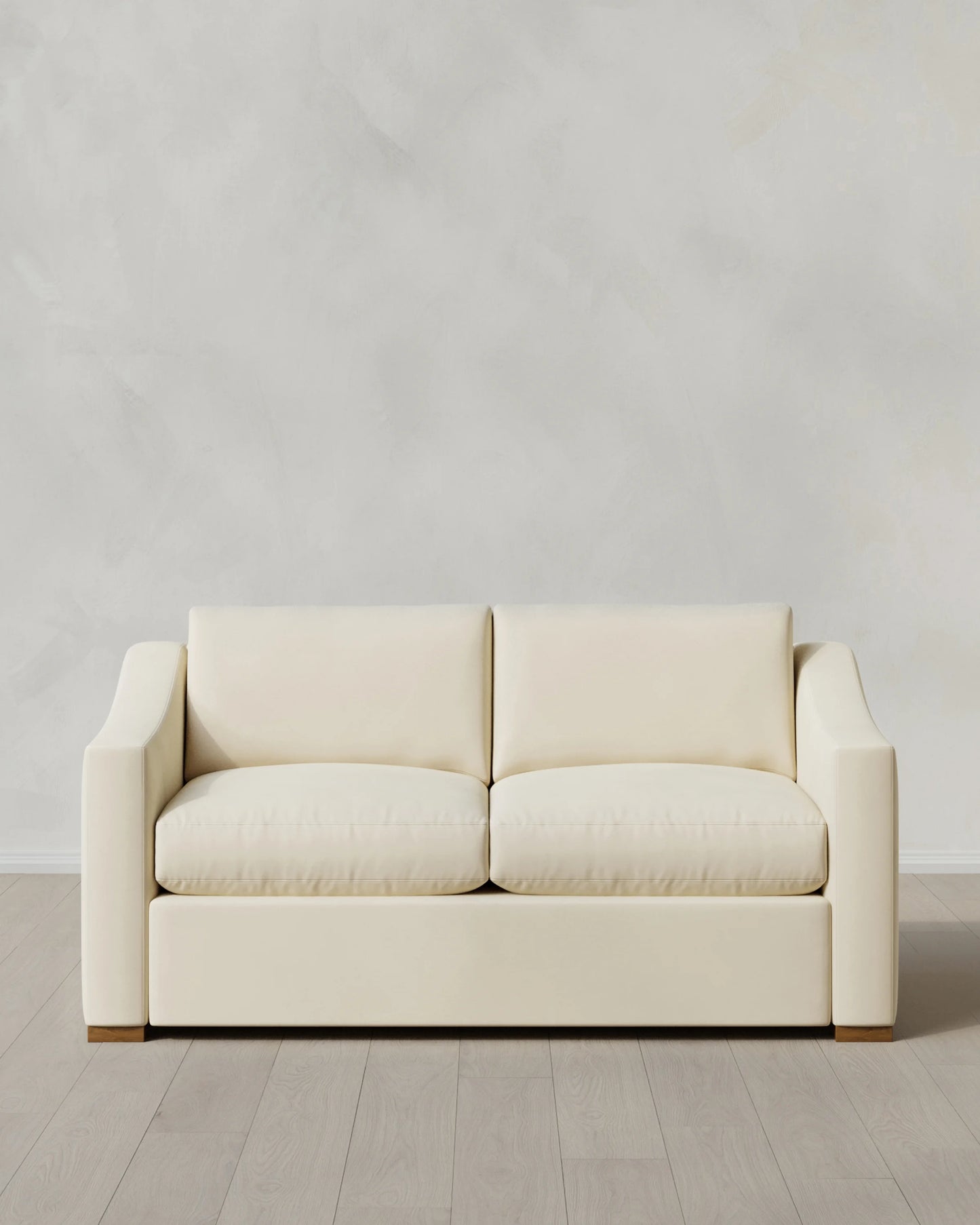 Hollis Slope Arm Sofa in Performance Velvet - 72" / Ivory
