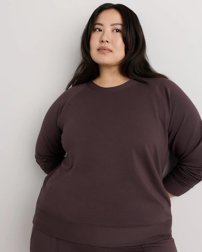 SuperSoft Fleece Crew - 1X / Dried Fig
