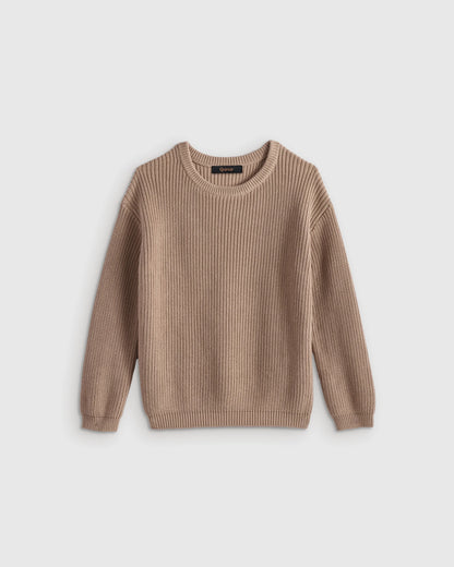 100% Organic Cotton Fisherman Tunic Sweater - 6 / Oatmeal