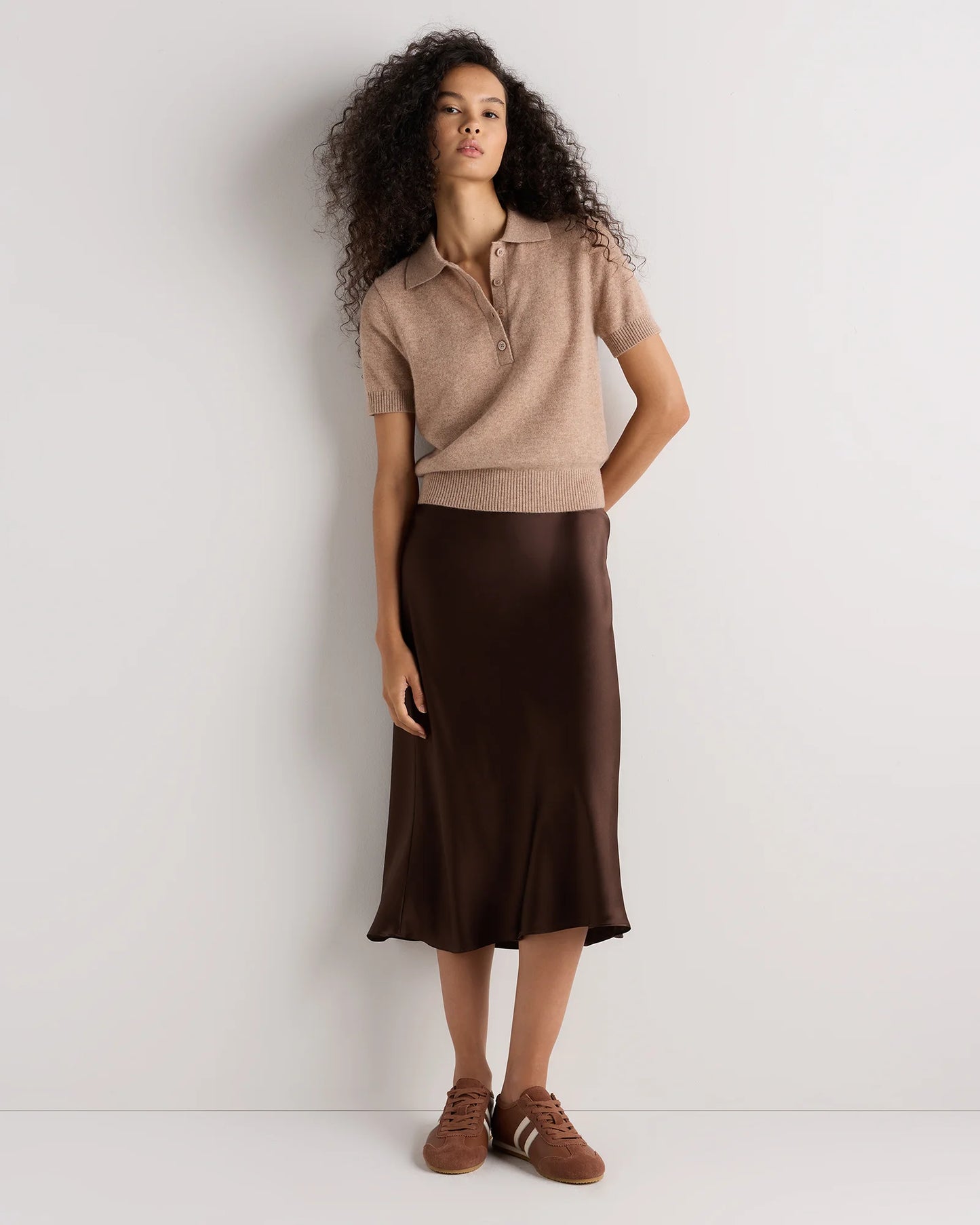 Mongolian Cashmere Short Sleeve Polo - XS / Oatmeal