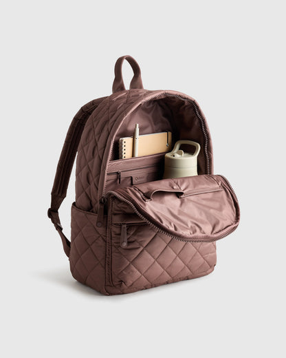 Transit Quilted Commuter Backpack - One Size / Taupe Brown