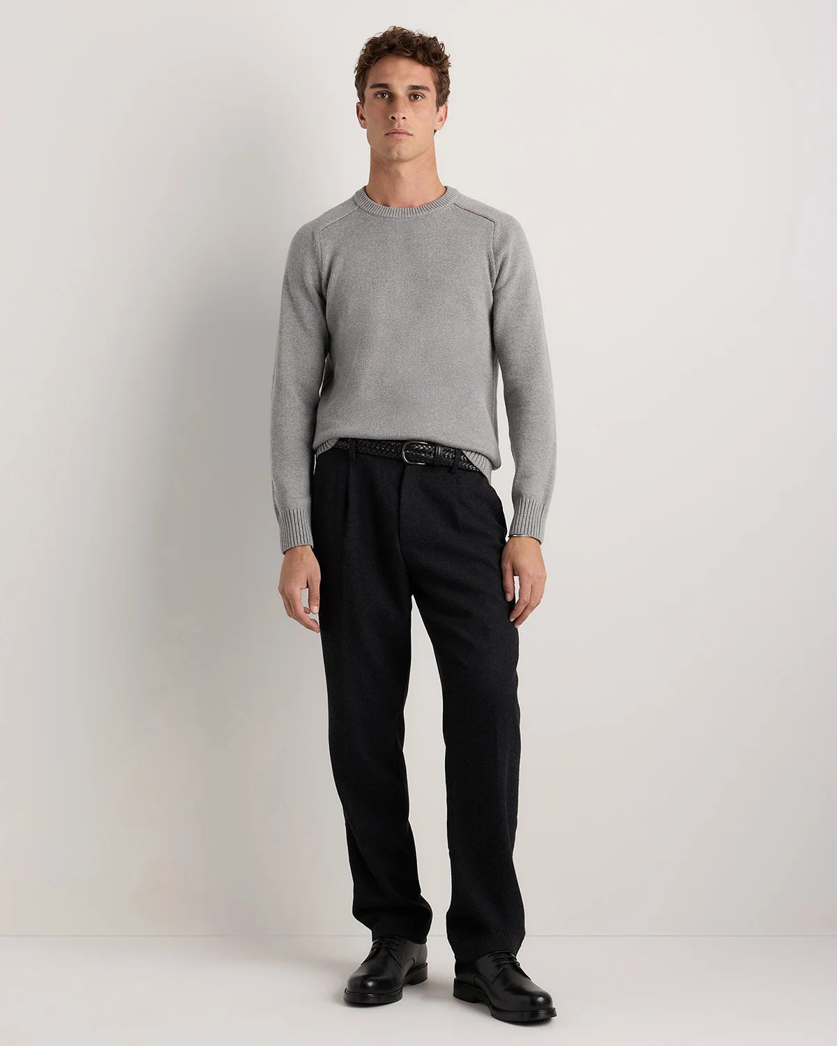 100% Organic Cotton Crewneck Sweater - S / Speckled Beige