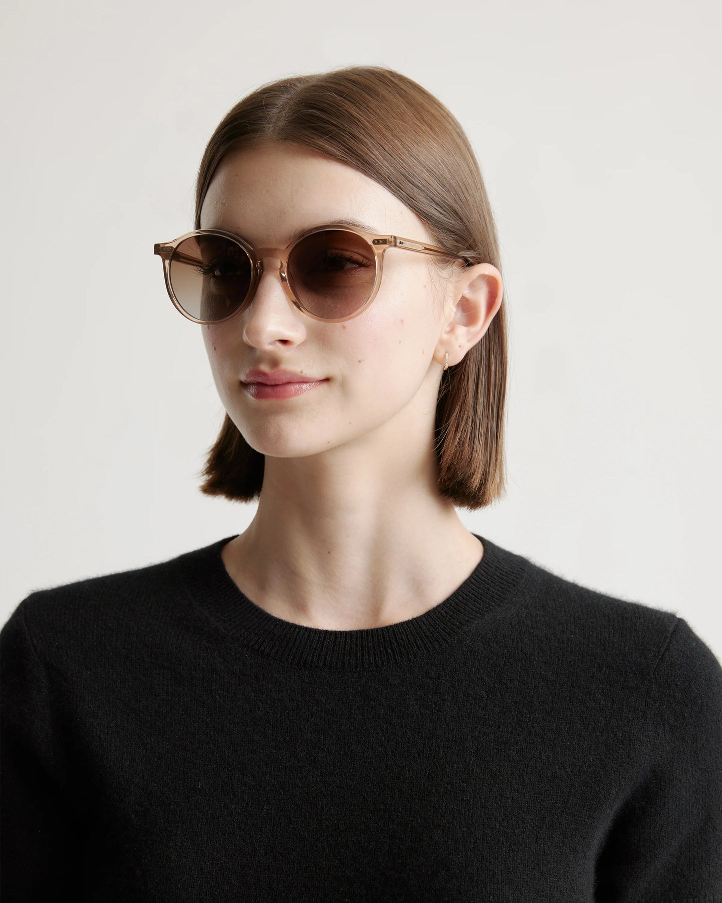 Brixton Polarized Acetate Sunglasses - Standard / Clear Taupe with Brown lens