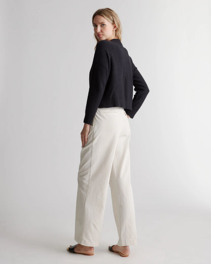 100% Organic Cotton Cropped Cardigan - XS / Heather Brown