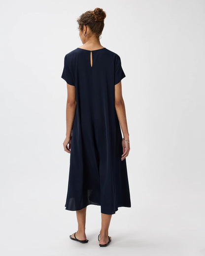 Washable Stretch Silk Voluminous Maxi Dress - XS / Moonstone Blue