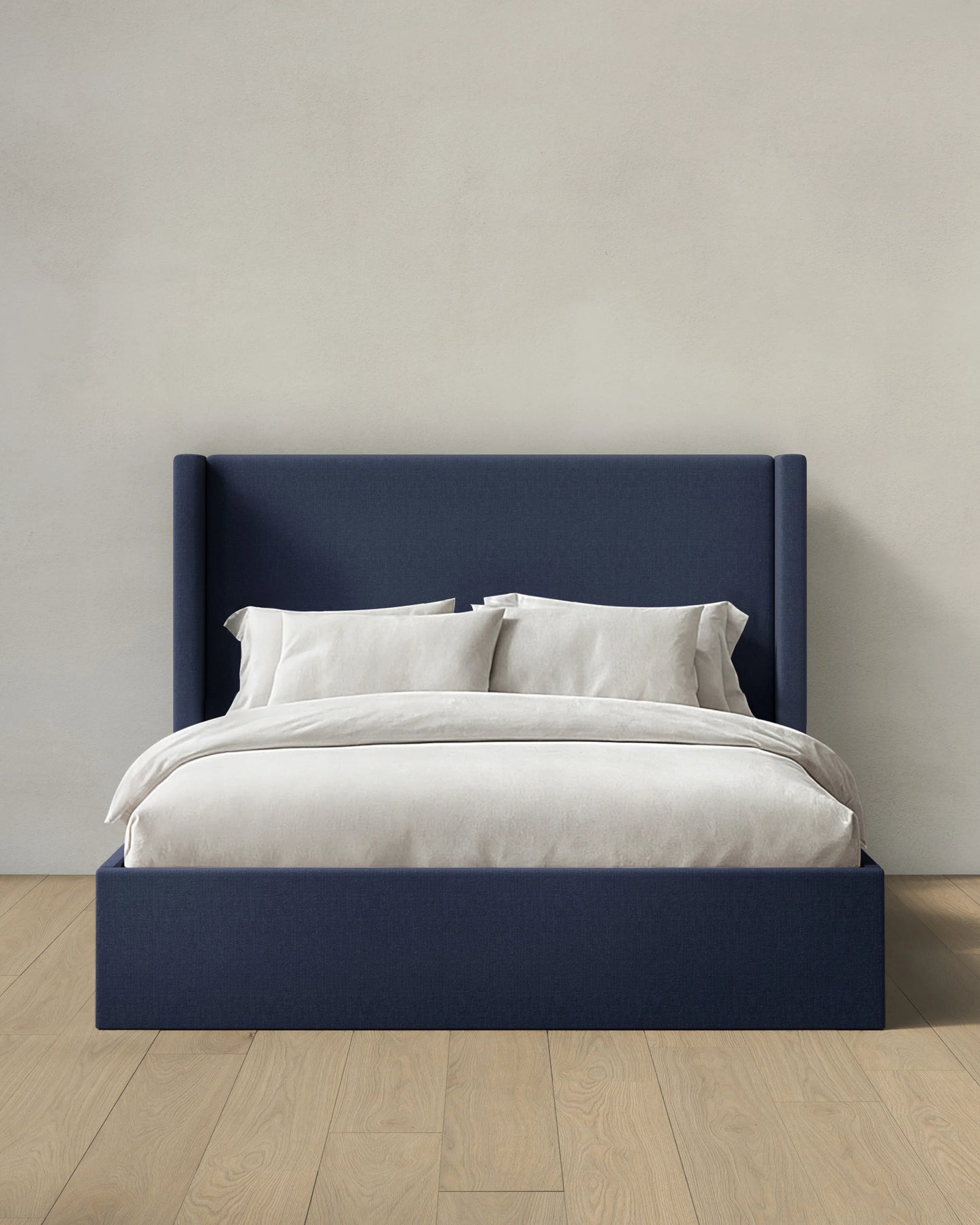 100% Linen Wingback Bed - Full / Canvas