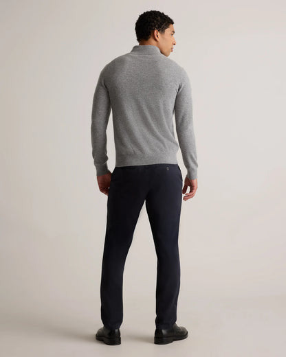 Mongolian Cashmere Quarter Zip Sweater - S / Olive Twist