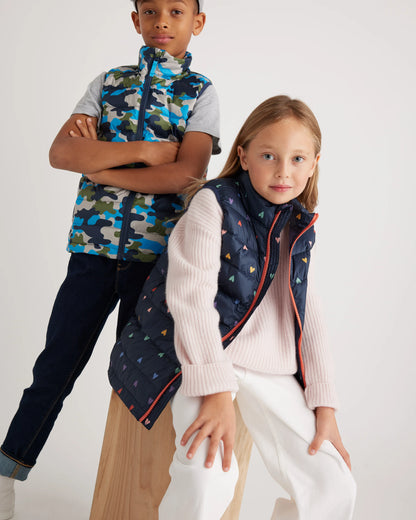 Lightweight Down Puffer Vest - 12 / Rainbow Hearts
