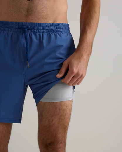 Italian Swim Trunks - 7" - XS / Navy Diamond Geo