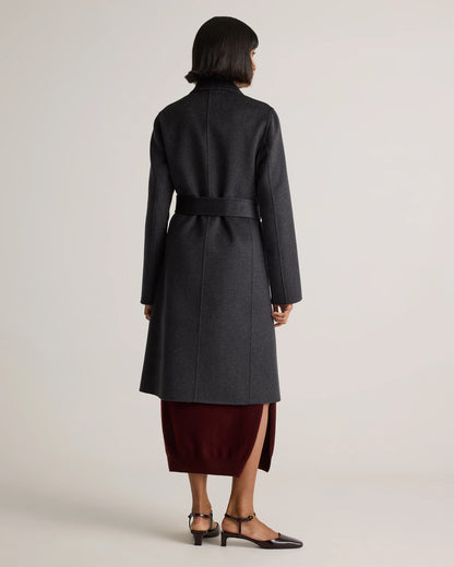 100% Mongolian Cashmere Double-Faced Wrap Coat - XS / Camel