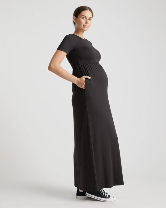 Tencel Jersey Maternity Maxi Dress - XS / Black
