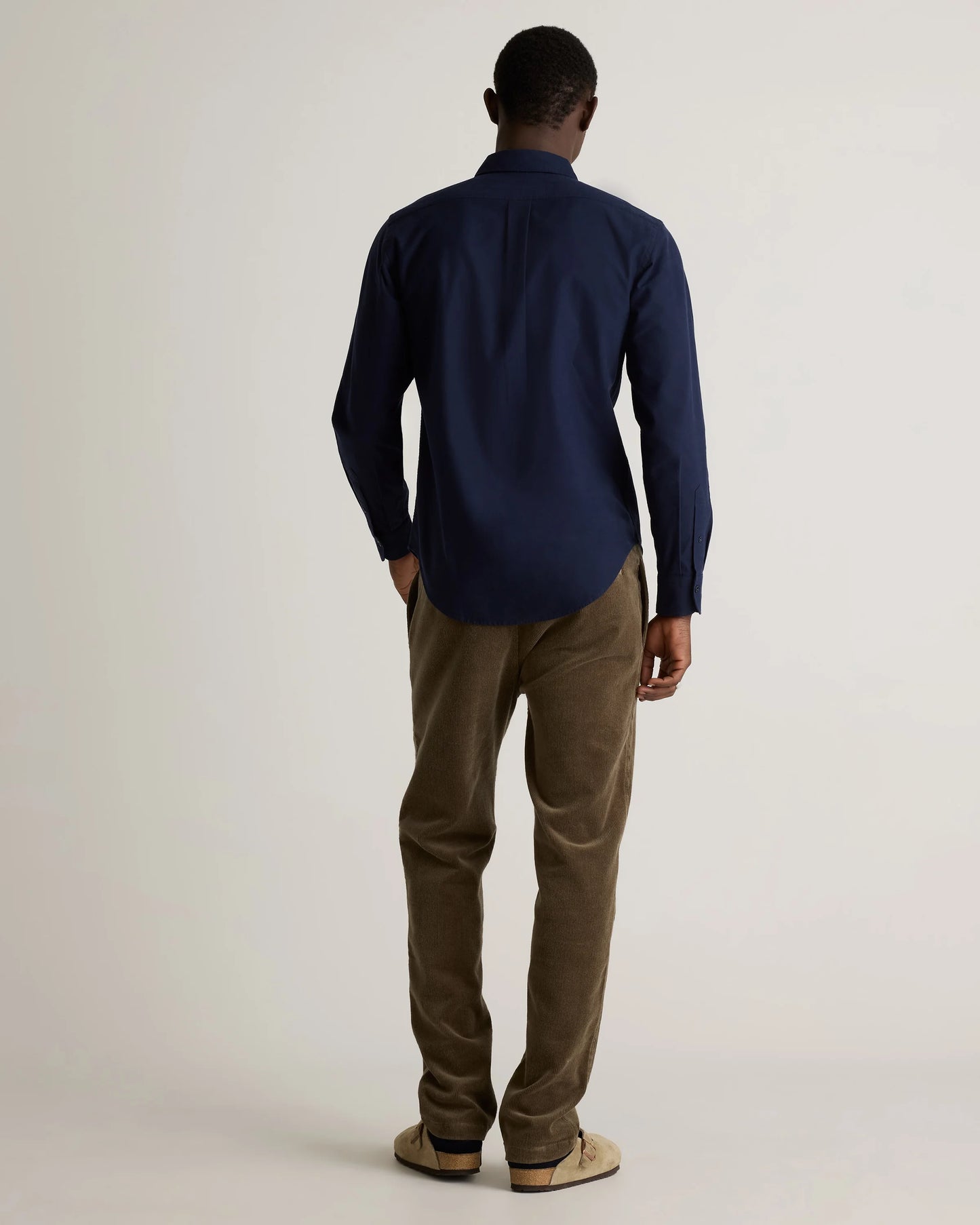Organic Cotton Stretch Textured Twill Shirt - S / Navy