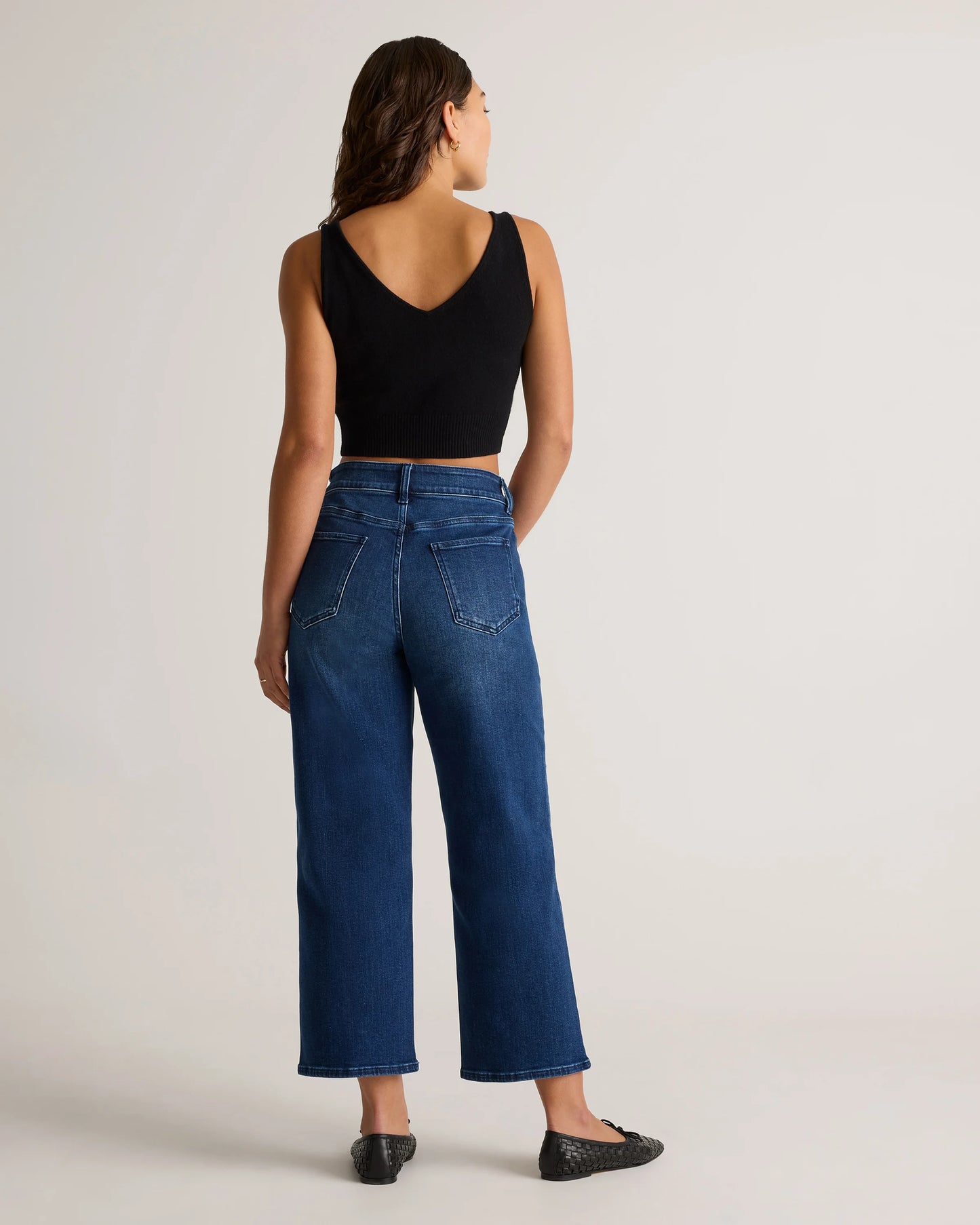 Bella Stretch Patch Pocket Wide Leg Jeans - 24 / Seaside Blue