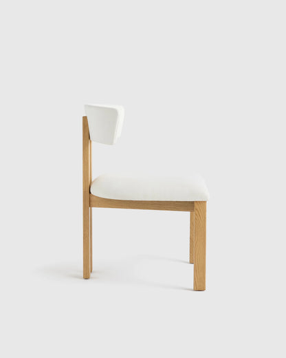 Solid Wood and Performance Fabric Dining Chair (Set of 2) - Set of 2 / Ivory/Natural
