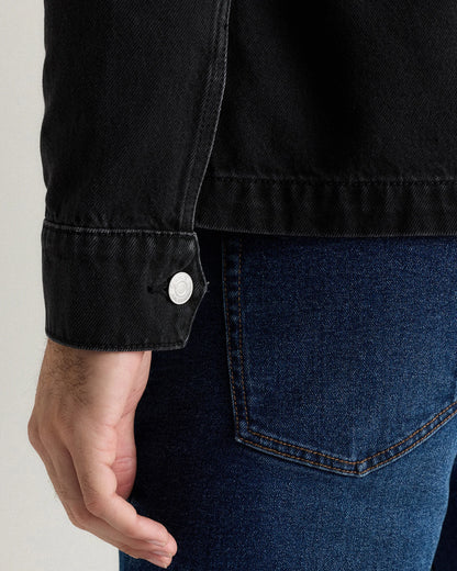 100% Organic Cotton Denim Chore Jacket - S / Dark Indigo