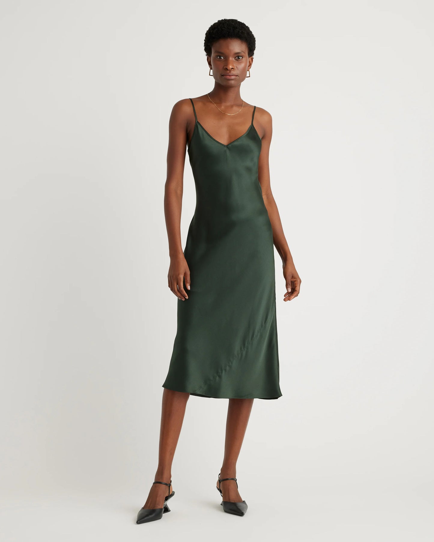 100% Washable Silk Slip Dress - XS / Black