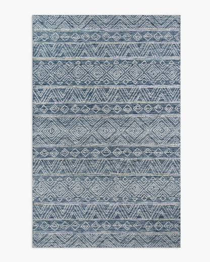 Teagan Hand-Hooked Wool Rug - 2' x 3' / Denim