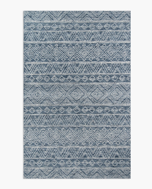 Teagan Hand-Hooked Wool Rug - 2' x 3' / Denim