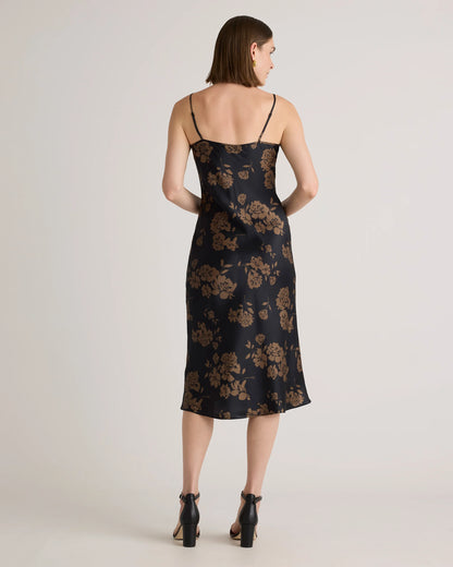 100% Washable Silk Slip Dress - XS / Black