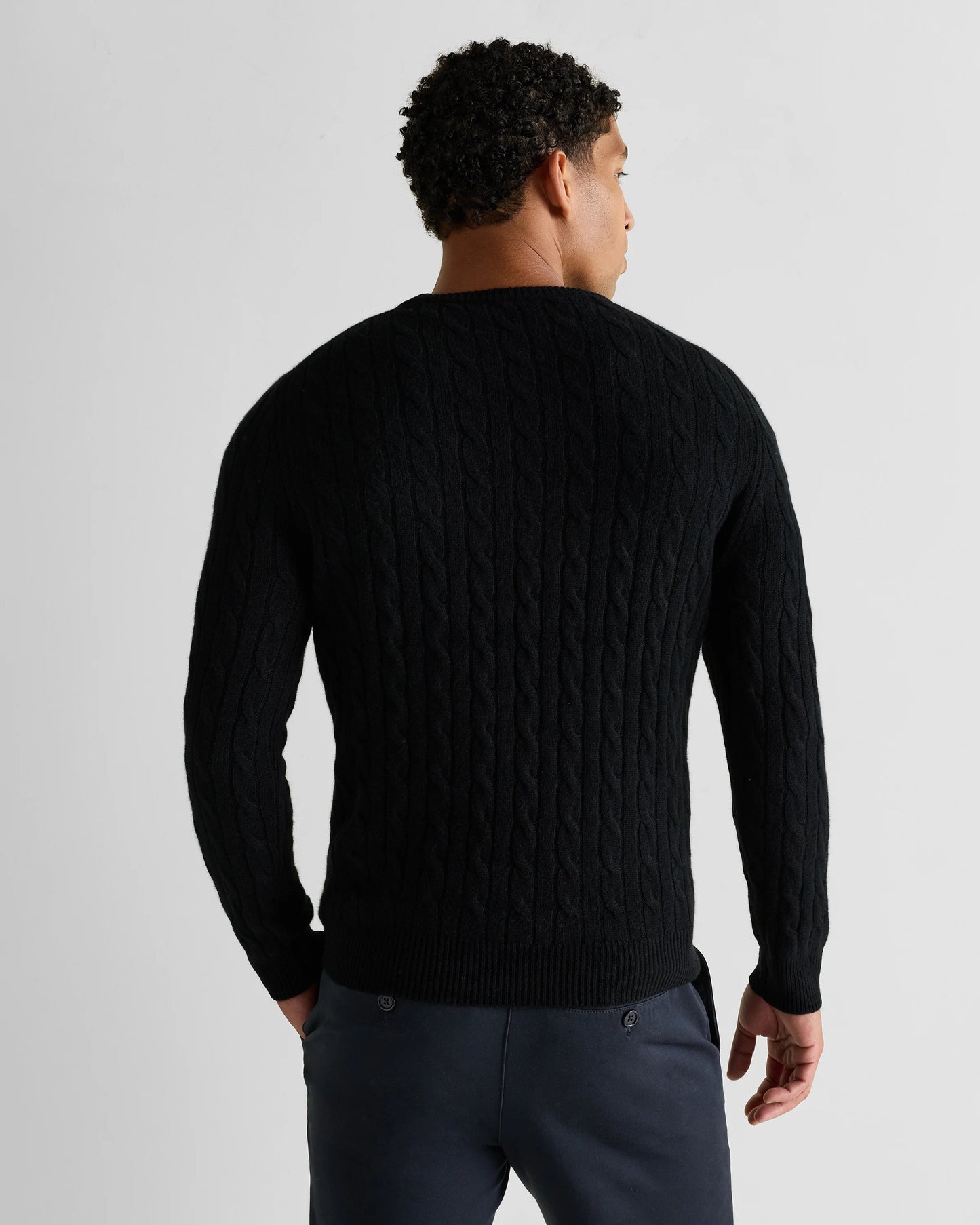 Mongolian Cashmere Classic Cable Crewneck Sweater - S / Teak