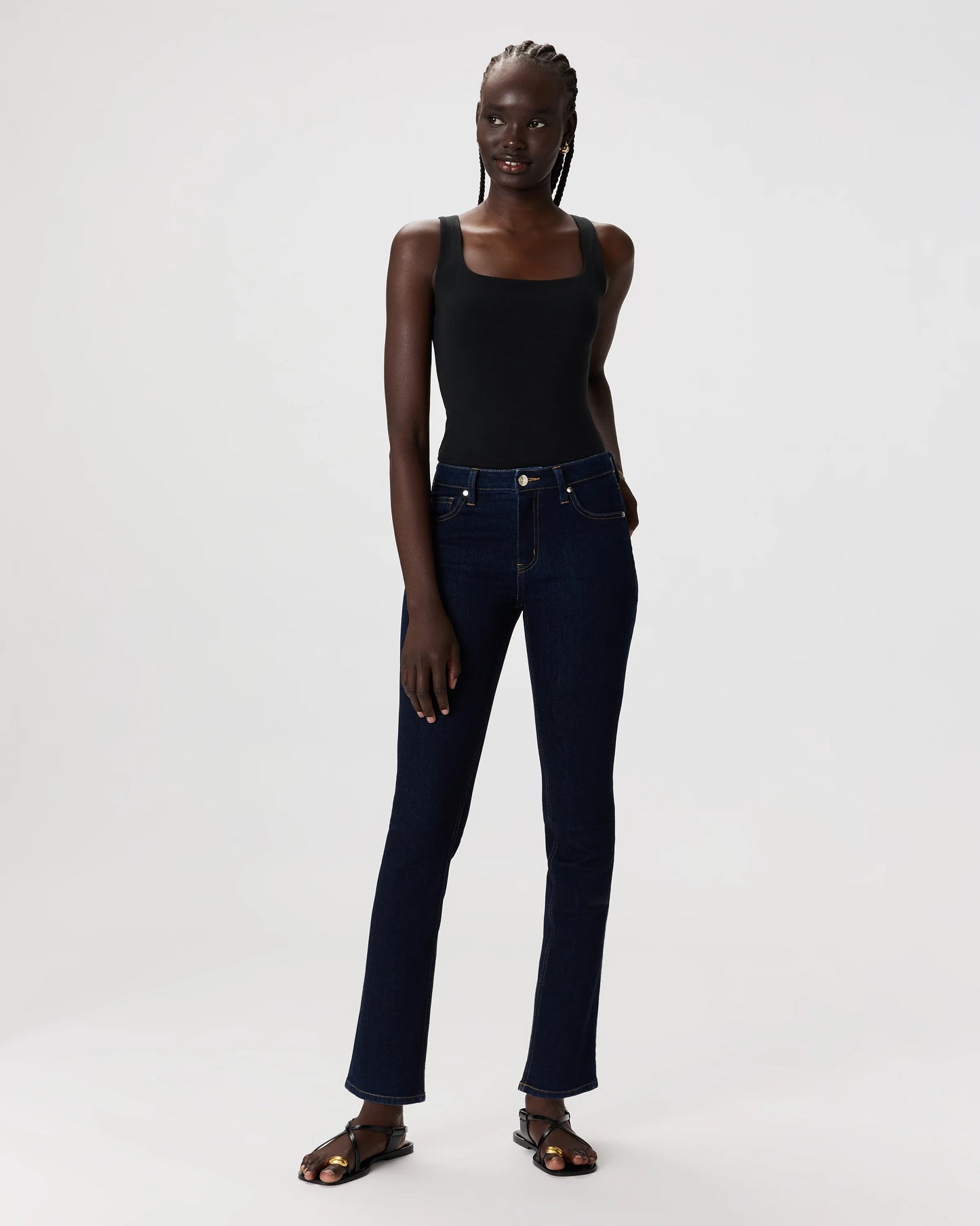 Luna Stretch Slim Straight Jeans - 24 / Black