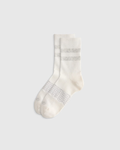Everyday Cotton Varsity Stripes Half-Crew Sock (4-Pack) - S / Ivory/Navy Stripe