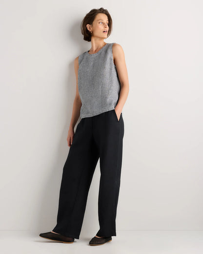 100% European Linen Tank - XS / Black