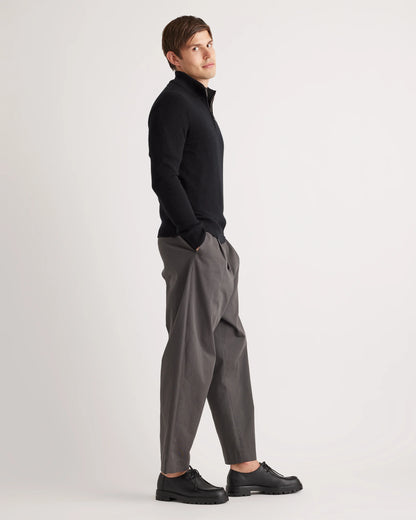 Mongolian Cashmere Quarter Zip Sweater - S / Olive Twist