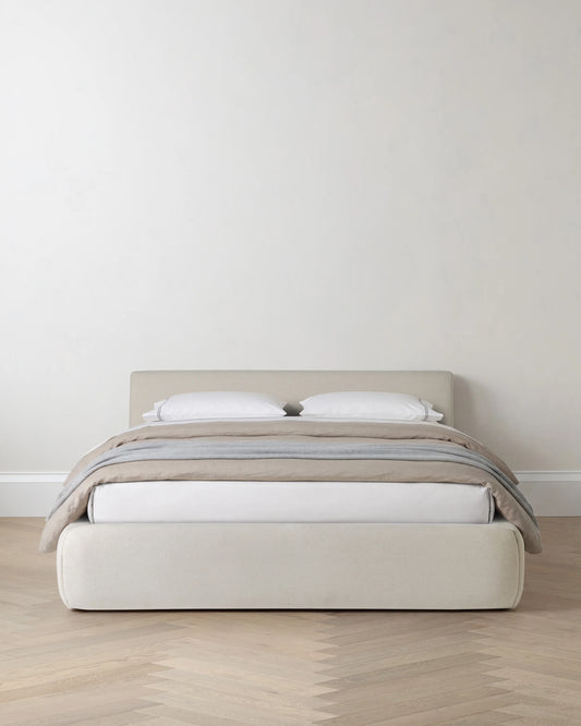 Plush Low Profile Platform Bed - Queen / Ivory