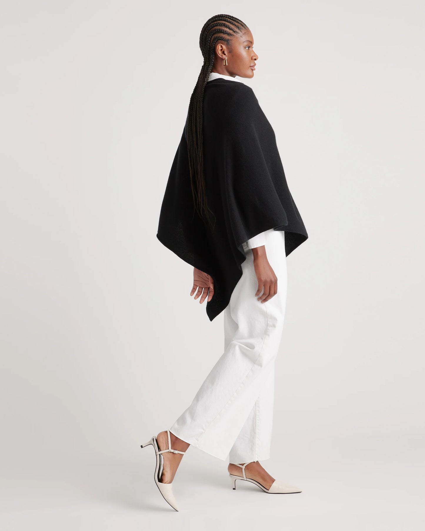 Mongolian Cashmere Poncho - One Size / Heather Grey