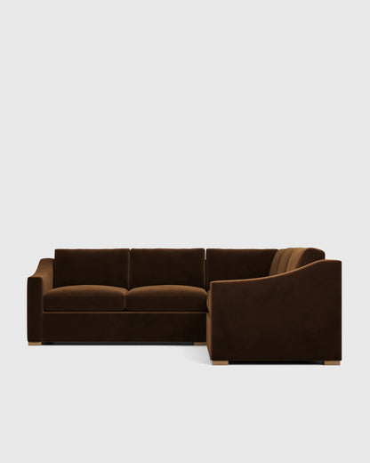 Hollis Slope Arm L Sectional in Performance Velvet - 110x110 / Gunmetal