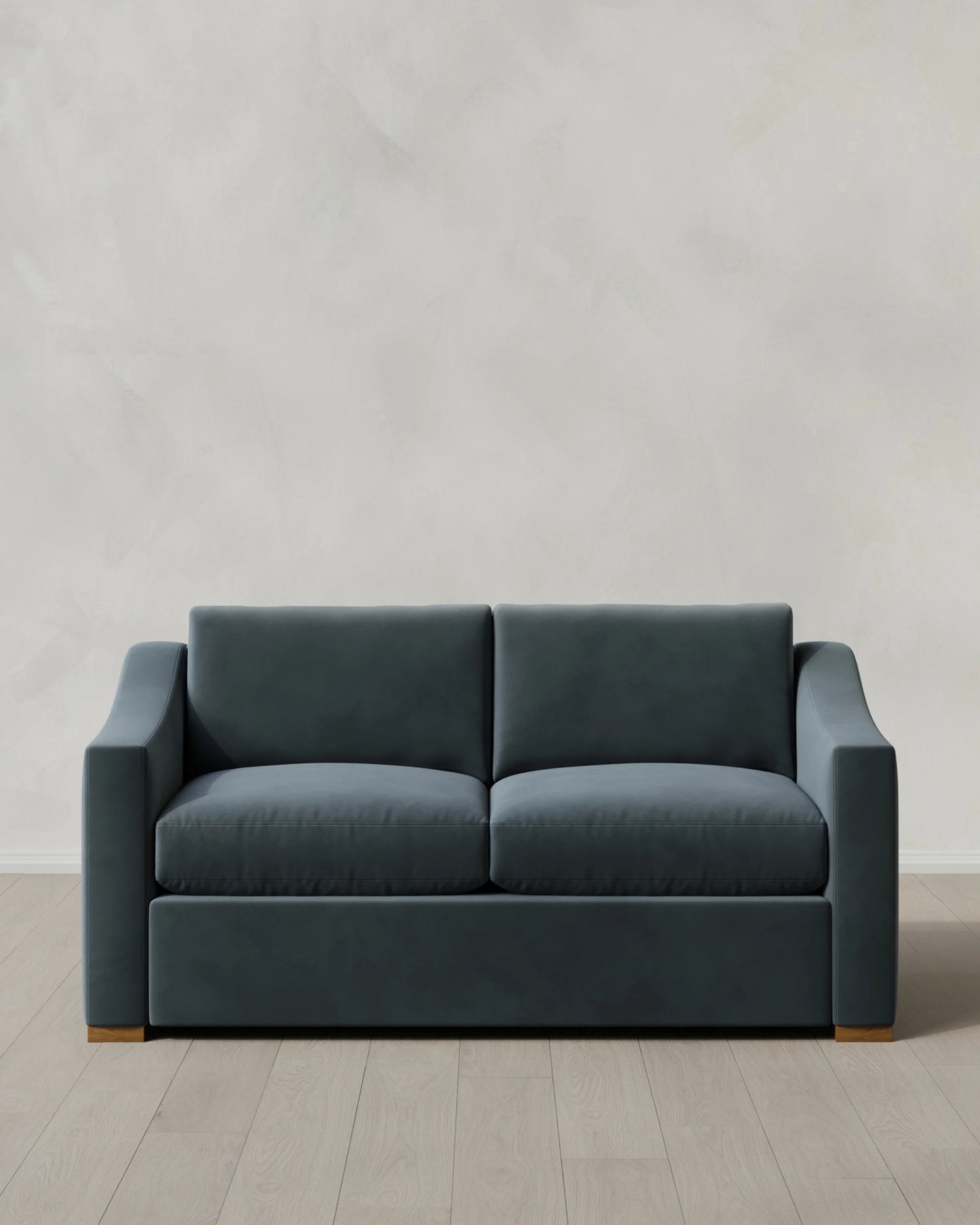 Hollis Slope Arm Sofa in Performance Velvet - 72" / Ivory